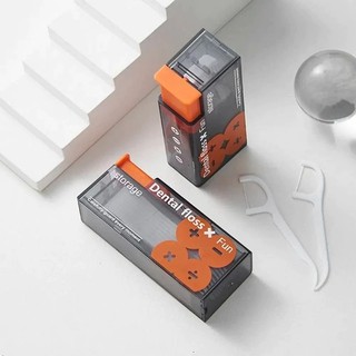 Hộp đựng tăm chỉ nha khoa tự động mini kèm 10 que tăm chỉ nha khoa