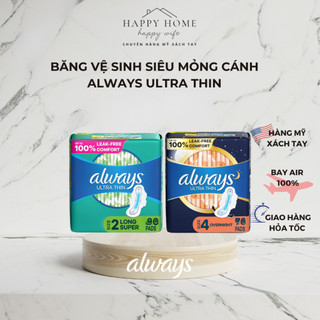 Băng vệ sinh siêu mỏng cánh Always Ultra Thin của Mỹ