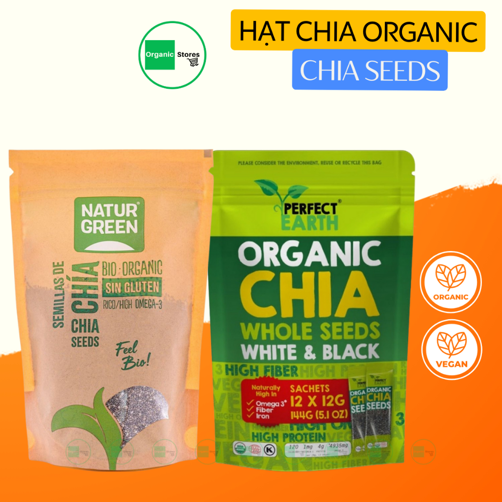 Hạt chia hữu cơ Chia Seed Perfect Earth Aztec Organic - Ăn kiêng - Giảm Cân - Ăn Chay - Ăn thực dưỡng - OrganicStores