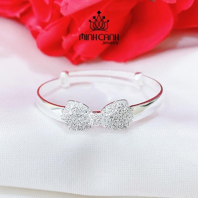 Lắc Bạc Ta Trẻ Em Hình Nơ - Minh Canh Jewelry