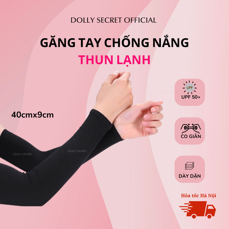 Găng Tay Chống Nắng Thun Lạnh Dolly Secret Chống Tia UV UPF50+