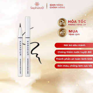 Kẻ mắt dạ siêu mảnh dễ kẻ Karadium Waterproof Brush Liner Black chống nước