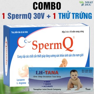 combo 1 SpermQ 30v + 1 que thử rụng trứng thực phẩm bảo vệ sức khoẻ - Nhật Đức