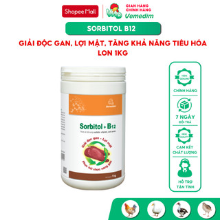 Vemedim Sorbitol B12 giải độc gan, lợi mật, tăng khả năng tiêu hóa cho gia cầm, lon 1kg/gói 1kg