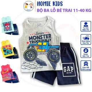 Đồ ba lỗ bé trai size đại 11-40 kg set bộ quần áo sát nách thun cotton cho bé mặc mát in siêu anh hùng đẹp Homie Kids
