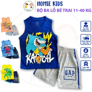 Đồ bộ ba lỗ bé trai size đại 11-40 kg set quần áo sát nách thun cotton cho bé trai mặc mát in hoạt hình đẹp Homie Kids