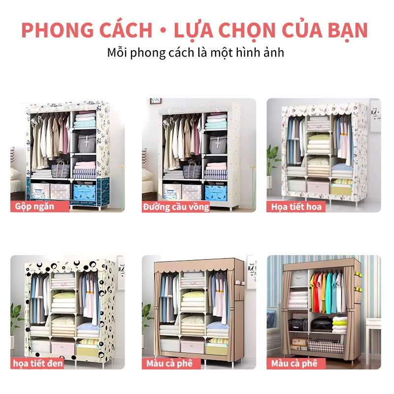 Tủ Vải Tủ Đựng Quần Aó Đa Năng Khung Thép Chịu Lực Tốt Chống Bụi Thiết Kế Hiện Đại | BigBuy360 - bigbuy360.vn
