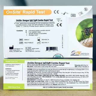 OnSite Dengue IgG/IgM Combo Rapid Test-Kit thử nhanh phát hiện kháng thể kháng virus Dengue CTK hộp 30 test