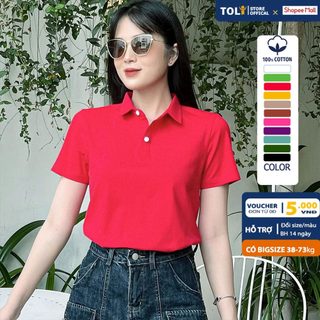 Áo polo nữ TOLI 16 màu trơn, cổ bẻ thanh lịch, Form vừa ôm nhẹ, vải cotton 4 chiều cao cấp - PLM05