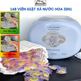 Hộp 168 Viên Giặt Xả Quần Áo Hương Nước Hoa 3In1 Lưu Hương 72H Cao Cấp Hàng Nội Địa Trung