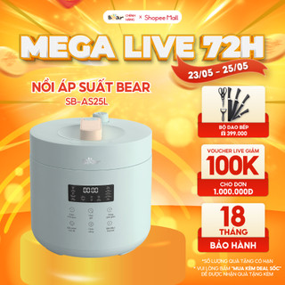 Nồi Áp Suất Điện Bear Đa Năng Thông Minh Tích Hợp Nhiều Chế Độ Nấu Hẹn Giờ Đến 24 Giờ An Toàn Cho Sức Khỏe SB-AS25L