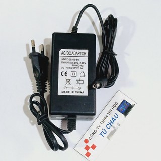 Adapter DC 9V - 3A / Đầu cắm 5.5mm x 2.1mm (Dây liền adapter)
