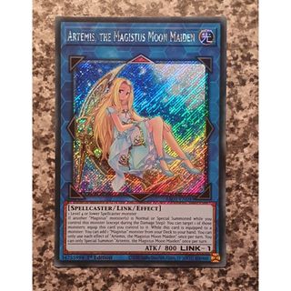 ra01 [ Dưa Hấu Yugioh ] Lá bài thẻ Artemis the Magistus Moon Maiden - super ultimate Rare - Tặng bọc bài nhựa