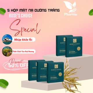 Combo 5 hộp Mặt nạ dưỡng trắng da Rose’s Choice hộp 5 miếng Rosa Bonita