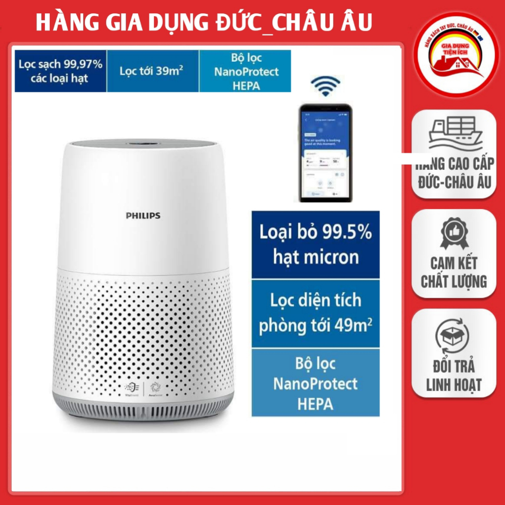 Máy lọc không khí Philips AC0850/20 20W phù hợp phòng 49m² - Nhập Đức
