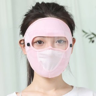 Khẩu trang mặt nạ ninja có kính chống nắng vải thun lạnh thoáng mát hè 2021