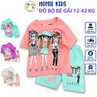 Quần áo bé gái size đại 12-42 kg set đồ bộ trẻ em vải thun cotton mềm in hoạt hình kuromi dễ thương Homie Kids
