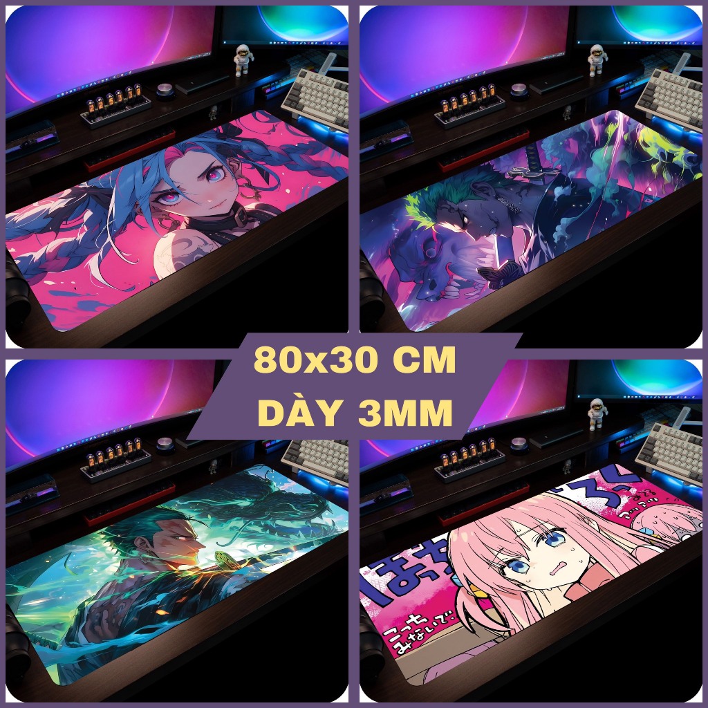 Lót chuột, pad chuột 80x30 cm dày 3mm bề mặt speed di chuột cực êm