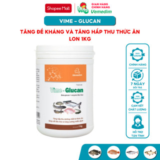 Vemedim Vime-Glucan cung cấp các loại enzyme giúp cá tiêu hóa, hấp thu thức ăn, lon 1kg