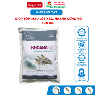 Vemedim Khoáng tạt, cung cấp khoáng cần thiết cho nhu cầu tạo vỏ của tôm, gói 1kg