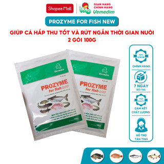 Vemedim Prozyme for fish new bổ sung vitamin, enzyme tiêu hóa cho cá, set 2 gói 100g