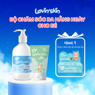 Bộ Đôi Sữa Tắm - Kem Dưỡng Chăm Sóc Da Hàng Ngày Cho Bé LOVIN'SKIN  (LKS01,LKM01)
