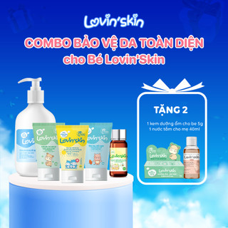 Combo BẢO VỆ DA Toàn Diện Cho Bé LOVIN'SKIN: Sữa Tắm Gội, Kem Dưỡng, Kem Dịu Da, Kem Chống Nắng Và Tinh Dầu (LCB_F01)