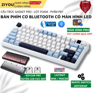 Bàn Phím Cơ Bluetooth Không Dây Ziyou M75 Có Màn Hình Tùy Chỉnh Qua App, Hotswap 5 Pin, Led RGB
