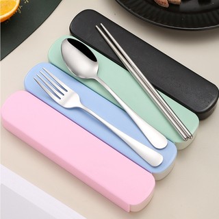 Bộ thìa đũa dĩa kèm hộp đựng ,bộ đũa thìa inox 304-hộp đũa thìa văn phòng
