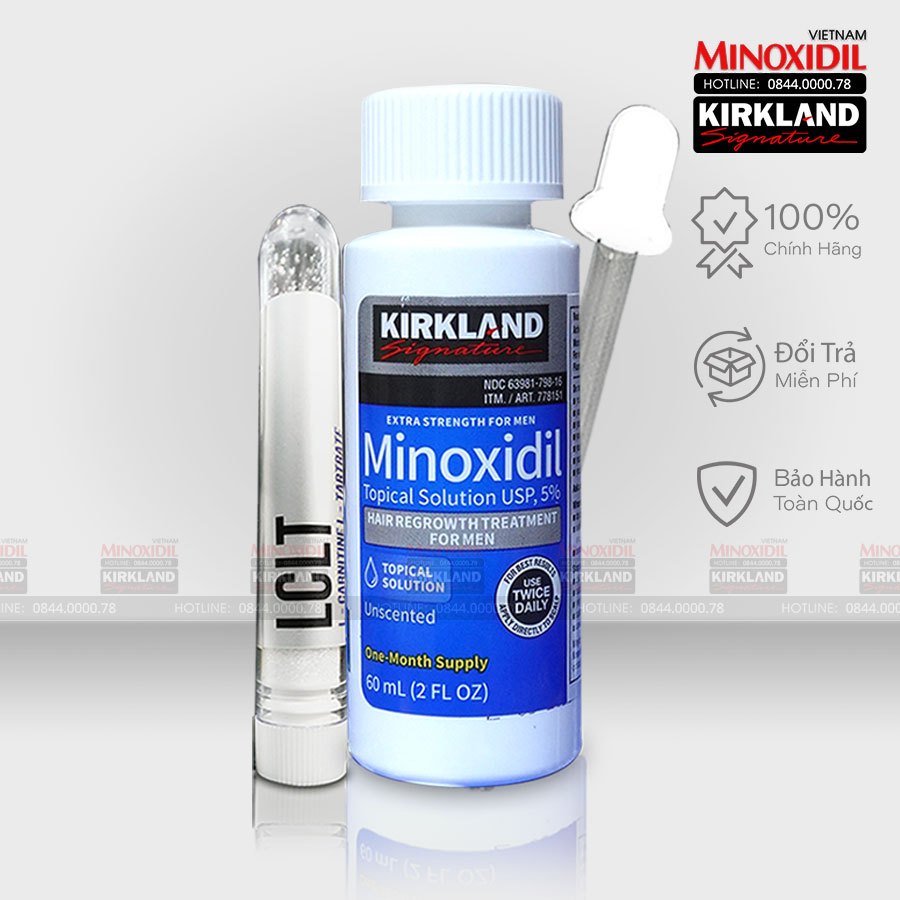 Dung dịch giúp râu tóc Minoxidil 5% + bột pha LCLT