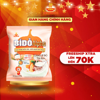 Thùng 30 gói Cháo Bí Đỏ Thịt Bằm Alpha 50g/gói