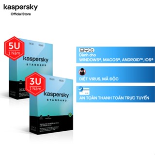  Combo Phần mềm diệt virus Kaspersky Standard  3 Thiết bị năm và 5 Thiết bị năm  | 2 Hộp sản phẩm riêng biệt 