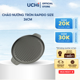 Chảo nướng tròn RAPIDO Size 26cm, chất liệu gàng, an toàn, nướng BBQ, dùng mọi loại bếp_UCHI store