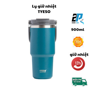 Cốc giữ nhiệt TYESO inox 304 dung tích 900ml, ly giữ nhiệt inox 304 chính hãng TYESO có 2 miệng uống tiện lợi