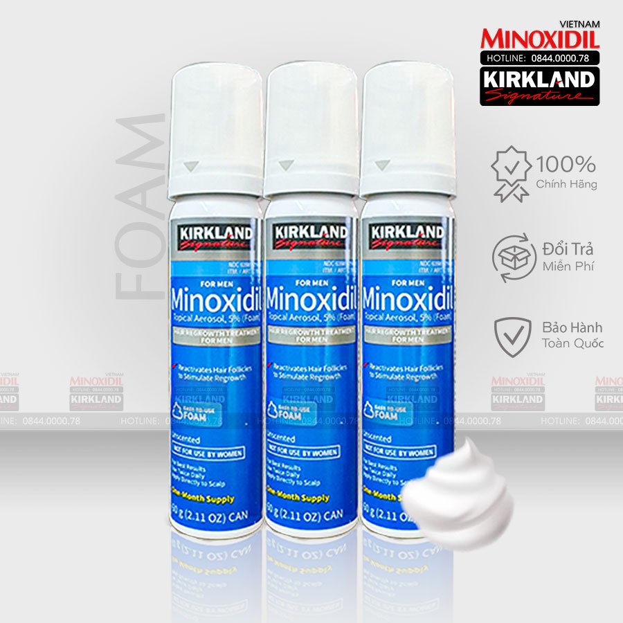 Thuốc mọc râu Minoxidil 5% Combo 3 Foam