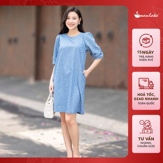  - Váy Đầm Jean Wash Cao Cấp Dáng Suông Che Khuyết Điểm Cổ Tròn Tay Nẹp Trẻ Trung Công Sở - D09293LW07
