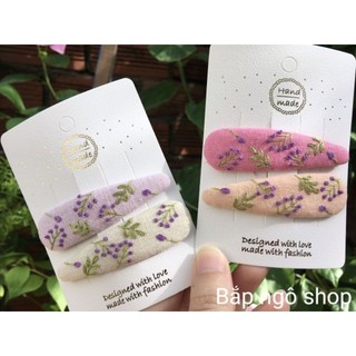 Kẹp tóc thêu _ kẹp giọt nước 7cm