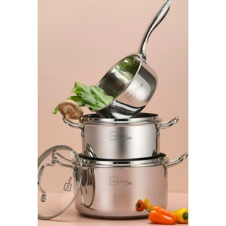 Bộ 3 nồi inox Fivestar đáy liền inox 304 nắp kính FBP3002, bảo hành 25 năm