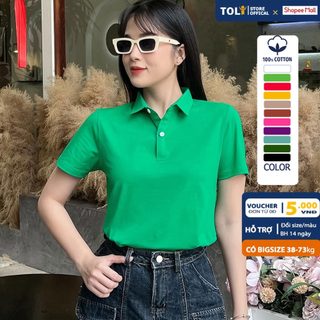 Áo polo nữ TOLI 16 màu trơn, cổ bẻ thanh lịch, Form vừa ôm nhẹ, vải cotton 4 chiều cao cấp - PLM04