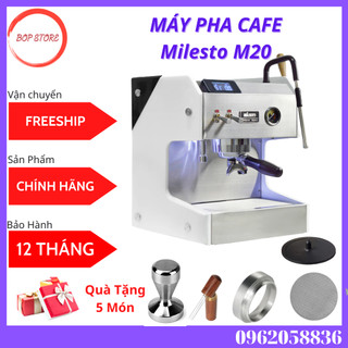 Máy pha cà phê milesto m20, inox 304 cao cấp-với nồi hơi bằng đồng, công suất 160ly
