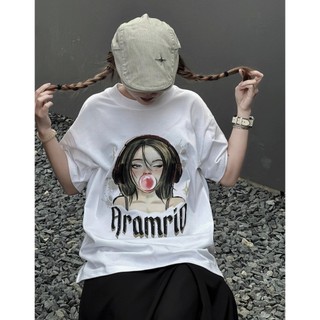 Áo thun unisexCô Gái Armario 100% cotton, co giãn 2 chiều, cổ bo tròn