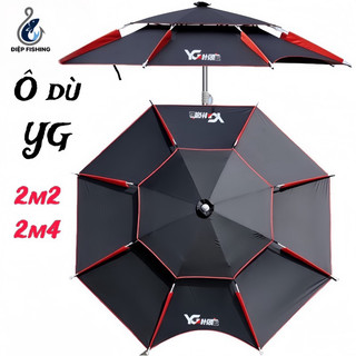 Ô dù câu cá ô che nắng mưa, ô yg 2 tầng siêu bền đủ độ dài 2m2 - 2m4 đi câu bắt cá fishing