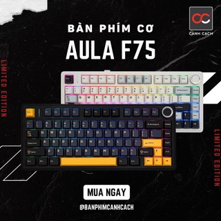 Bàn phím cơ aula f75 led rgb - núm xoay kim loại