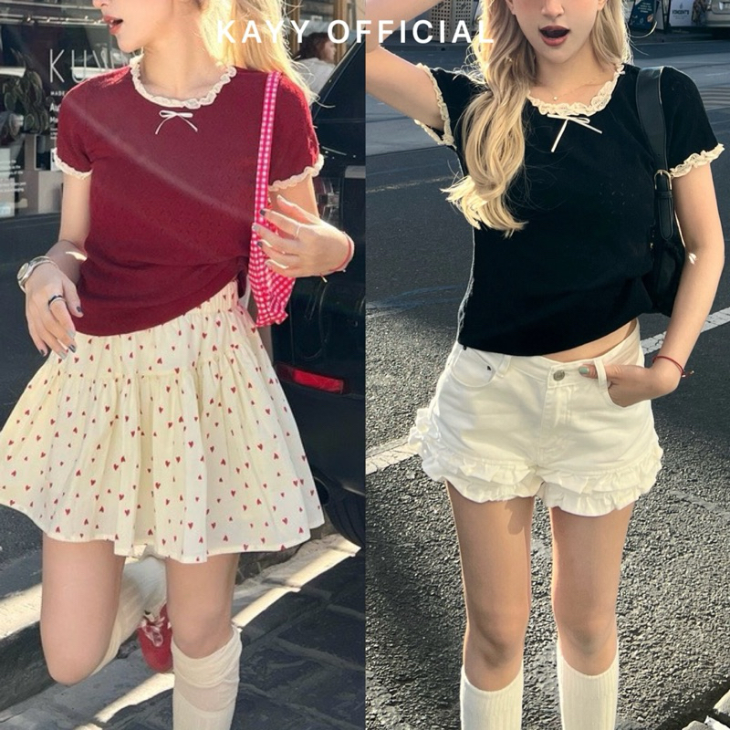 KAYY. Áo babytee viền ren _ A50106