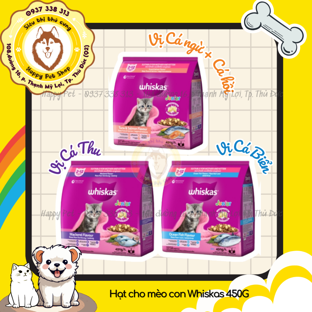 Hạt Whiskas mèo con 450g