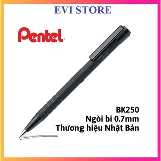 Bút bi bấm nhật bản huyền thoại pentel bk250 - ruột bks7e mực đen ngòi 0.7mm