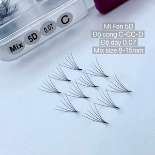 Mi fan 5d mix đủ size 9-13_500fan / cong c-cc-d / dày 0.07 / sỉ lẻ dụng cụ mi giá sỉ belash