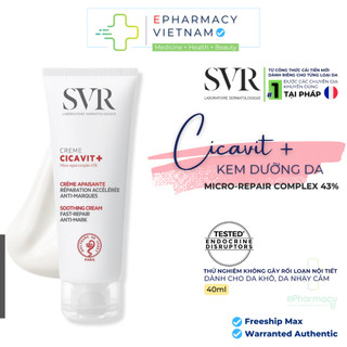 Kem Dưỡng SVR Cicavit + Crème Làm Dịu Da Dành Cho Da Khô 40ml