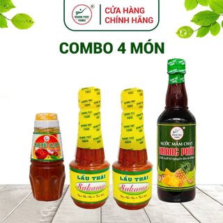 Combo Chay 4 món - Sốt lẩu thái (2) - Nước mắm chay từ thơm (1) - Sa tế Cay(1) - Gia Vị Khang Phát