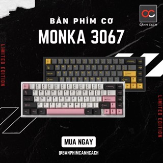 Bàn phím cơ monka 3067 V2 PRO không dây mạch xuôi led rgb không dây